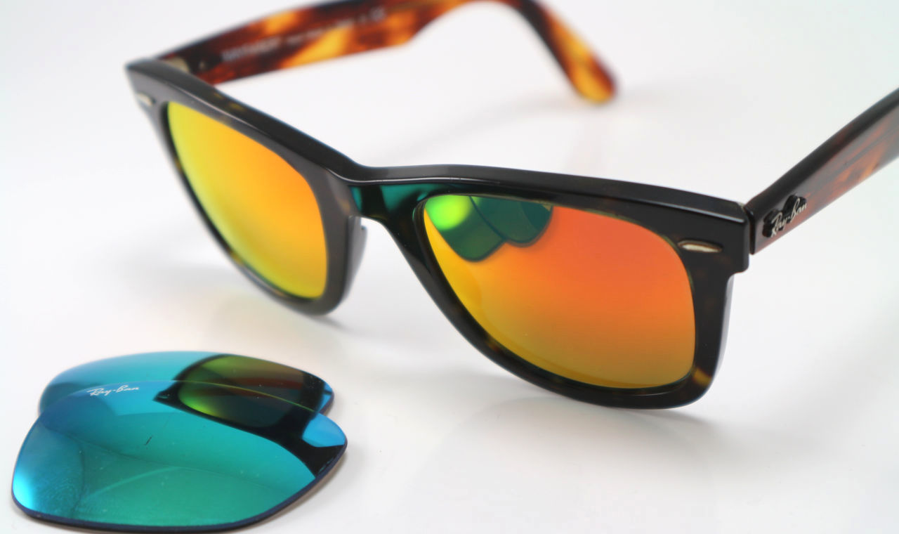 Ray-Ban Original met rode (gold-red fire) spiegelcoating
